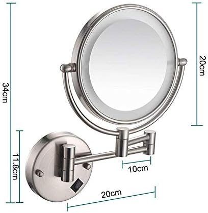 XİAOQİANG makyaj aynası Duvara Montaj 5X Büyüteç Kozmetik Ayna 360° Döner Uzatılabilir İki Taraflı makyaj aynası Banyo için (Renk: