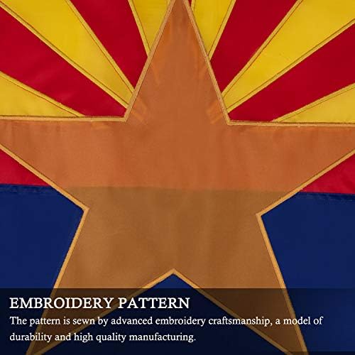FLAGBURG Arizona Bayrağı 3x5 FT, İşlemeli Yıldız ile AZ Devlet Bayrakları, Dikili Çizgili (Değil Baskı), Tuval Başlık ve Pirinç
