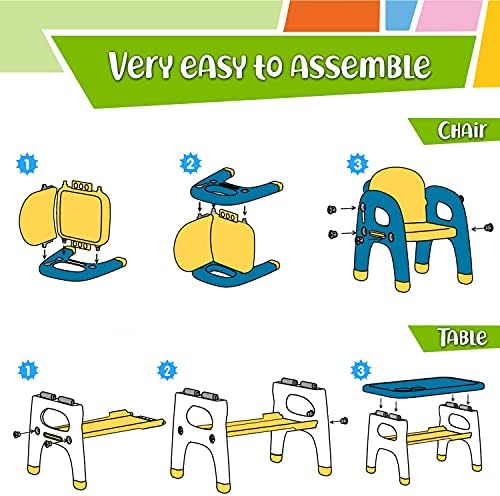 TinyGeeks Çocuk Masa ve Sandalye Seti + Çocuklar için Güvenli + Çocuklar için Aktivite masası + Çizim, Boyama, Sanat ve El Sanatları