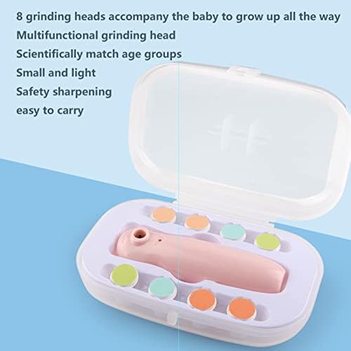 Bebek tırnak makası, sessiz Ayarlanabilir Hız Bebek tırnak makası Yenidoğan Bebek için led ışık (Ayı Tırnak Parlatıcı Pembe)