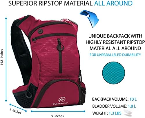 InnerFit Yalıtımlı hidrasyon sırt çantası ve Su Mesane, Dayanıklı Deve Sırt Çantası Hidrasyon Paketi-Koşu, Yürüyüş, Bisiklet