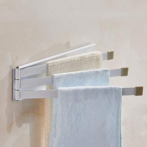 Havlu Çubuk Hiçbir Sondaj Havlu Askısı Dönen Havlu Raf 3 Barlar Metal Katlanabilir Banyo Mutfak için-Beyaz