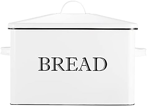 HOSEN Metal Ekmek Kutusu-2+ Somunlu Mutfak için Ekstra Büyük Ekmek Saklama Kutuları,Mutfak Tezgahı için Çiftlik Evi Ekmek Kutusu,Çiftlik