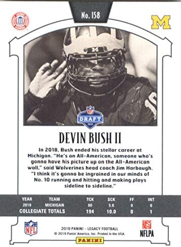 2019 Panini Legacy 158 Devin Bush II RC Çaylak Michigan Wolverines NFL Futbol Ticaret Kartı