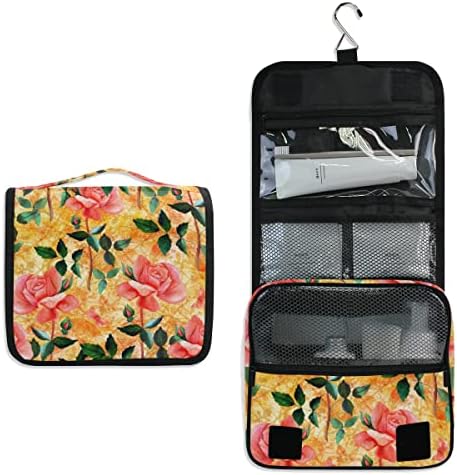 HUSSRİTY makyaj çantası Zarif Gül Şube Asılı Seyahat makyaj çantası Dopp Kiti Tıraş Çantası Tuvalet Organizatör Makyaj kozmetik