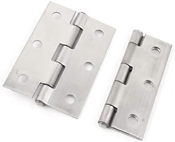X-DREE 2 adet Gümüş Ton Metal Rulman Kapı Menteşeleri Donanım 2.5(2 unids Gümüş Ton Metal Rulman Bisagras de puerta Donanım 2.5''