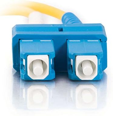 C2G 20808 OS2 Fiber Optik Kablo-SC-SC 9/125 Dubleks Tek Modlu PVC Fiber Kablo, Sarı (3,3 Fit, 1 Metre)
