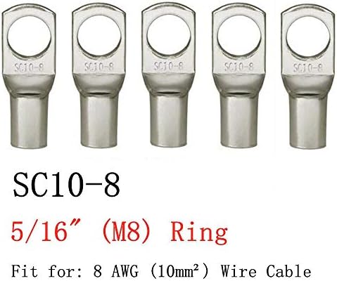 100/50/25/10 ADET 4-25mm Çeşitler Kalaylı Bakır Pabuçları Halka Sıkma Terminalleri Pil Tel Kaynak Kablo Konnektörleri Kiti (Renk: