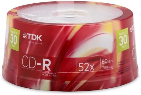 TDK CD-R80CB30 CD-R Verileri 80 Dakika, 700MB, 52x (30'lu Mil) (Üretici tarafından Üretilmiyor)