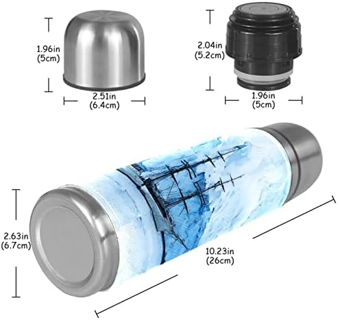 Lılıbeely 17 oz Vakum Yalıtımlı Paslanmaz Çelik Su Şişesi Spor Kahve Seyahat Kupa Şişesi Hakiki Deri Sarılmış BPA Buzul Buzdağı