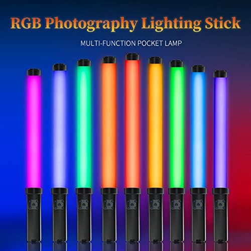 RGB fotoğraf ışık sopa, el LED video ışık değnek sopa, şarj edilebilir el fotoğraf ışık, 1200 lümen ayarlanabilir 2500 K-8500