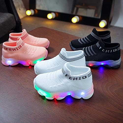 POLG Çocuk Sneakers Erkek Kız Koşu Tenis Ayakkabıları için LED ışık Aydınlık Hafif Nefes Spor Atletik