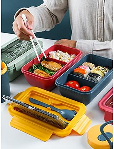 JYDQM 1100 ml Mikrodalga Öğle Yemeği Kutusu Taşınabilir 2 Katmanlı Gıda Konteyner Sağlıklı Öğle Bento Kutuları Lunchbox (Renk: