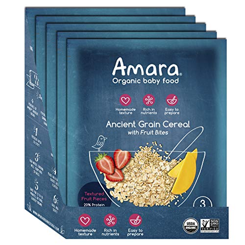 Amara Organik Bebek Maması / Antik Tahıl / Anne Sütü veya Suyla Karıştırın / Sertifikalı Organik, GDO İçermeyen, İlave Şeker