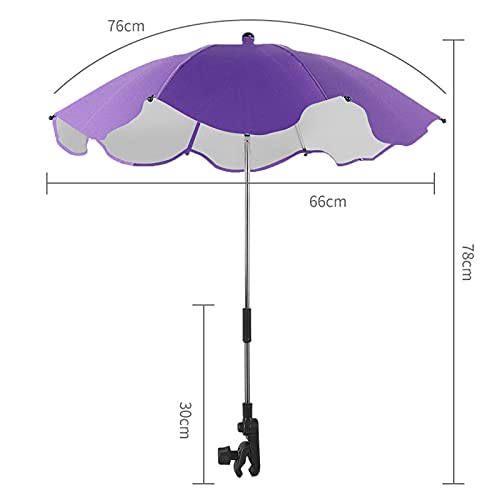 Newmınd Ayarlanabilir Kelepçe Bebek Arabası Şemsiye Güneş Gölge Pram Puset Arabası Aksesuarları UPF50 + Güneş Koruma Gölge Şemsiye