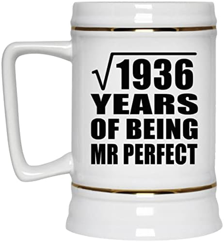 44th Yıldönümü Karekök 1936 Yıl Olma Mr Mükemmel-22 oz Bira Stein Seramik Bar Kupa Tankard Drinkware-Eşi Koca Kadınlar için Onu