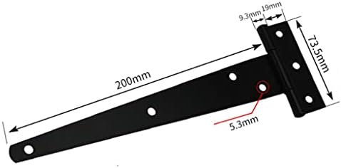 BFTGS 10 adet/takım T-Şekilli pas geçirmez ışık döken kapı menteşesi Askı menteşeli kapı menteşesi, Siyah (Boyut: 8 inç)