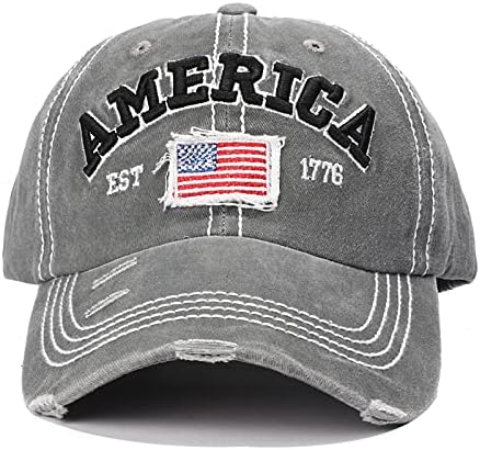 Erkekler ve Kadınlar Amerikan Bayrağı beyzbol şapkası Yıkanmış Sıkıntılı Yama ABD asker şapkası Moda Güneş Koruyucu Şapka Unisex