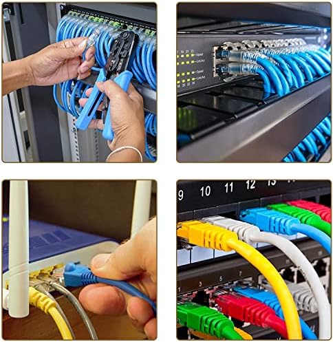 KFıdFran 5 Adet Cat6 Ethernet Kablosu, RJ45 Cat6 Ethernet Patch Kablo 0.3 Metre / 1ft-Açık Mavi(5 Adet Cat6 Ethernet Kabel, RJ45