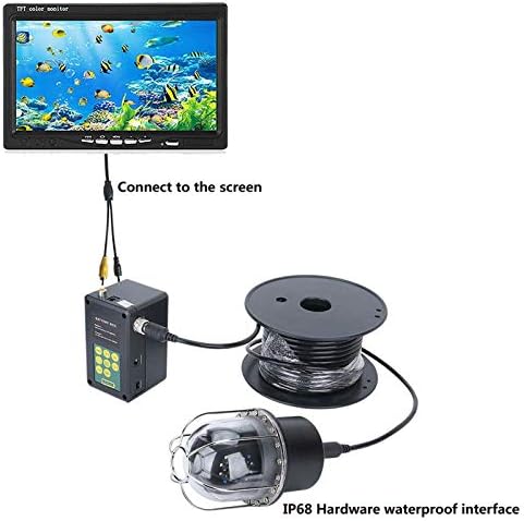 Taşınabilir Balık Bulucu, 10 inç Sualtı Balıkçılık Video Kamera, IP68 Su Geçirmez 20 LED 360° Dönen Panoramik Görüş Kamerası,