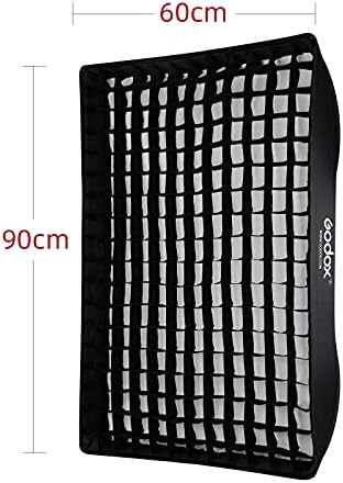 Godox SB-UE 24 x 35 60x90 cm Şemsiye Dikdörtgen Softbox Reflektör ile Petek Izgara için flaş (Bowens Dağı)