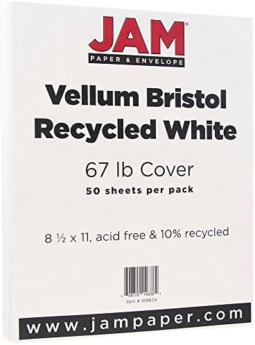 REÇEL Kağıt Parşömen Bristol Kart Stoğu-8.5 x 11 - 67 lb Beyaz-50 / Paket