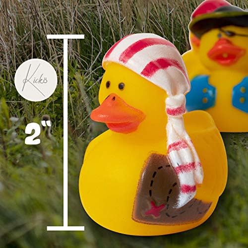 Parti İyilik ve Banyo Zamanı için Kicko Mini Korsan Kauçuk Ördekler-2 İnç, 24 Paket