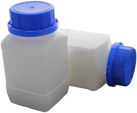 Bettomshin 5 Pcs Geniş ağız reaktif şişeleri, 115x40mm/ 4. 53x1. 57(HxID)250 ml PE Plastik Katı sızdırmazlık şişe, kare ışık
