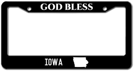 Iowa Tanrı Korusun Amerika Birleşik Devletleri Haritası Plaka Çerçeveleri, Plaka Tutucu, Alüminyum ABD Araba Etiketi Aksesuarları