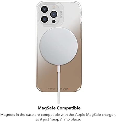 ZAGG Gear4 Milan Yapış Kılıf - MagSafe Uyumlu Temizle Kılıf ile Güzel Detaylandırma - Apple iPhone 13 için Pro Max-Gül, 702008222