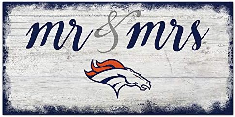 Fan Kreasyonları NFL Denver Broncos Unisex Denver Broncos Senaryosu Mr & Mrs İşareti, Takım Rengi, 6 x 12