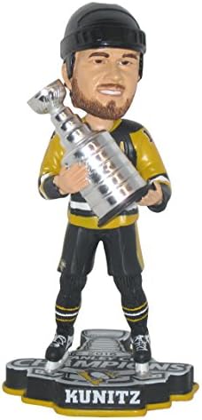 NHL Pittsburgh Penguins Kunitz C. 14 Stanley Kupası Şampiyonları Bobble Spor Fan Ev Dekorasyonu, Siyah, 8