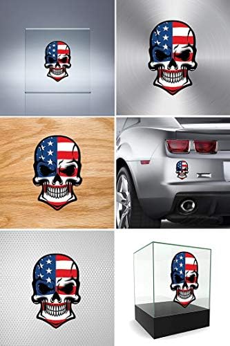 Sticker çıkartma ABD bayrağı desenli kafatası kafatası kafa derisi iskelet korkunç 30 X 19,8