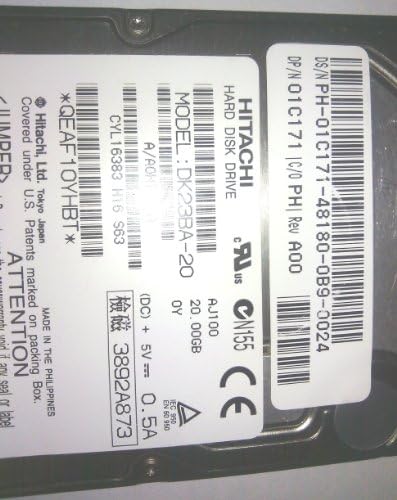 20 GB IDE Hitachi Travelstar 40GN 4200 RPM 2 MB ATA - 5 9.5 mm IC25N020ATCS04-0
