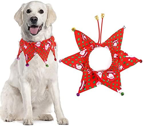 LİUJİR Ayarlanabilir Pet Noel Cosplay Yaka Küçük Köpekler ve Kediler için, köpek Şapka Başlık Pet Noel Kostüm Fotoğraf Prop (Kırmızı