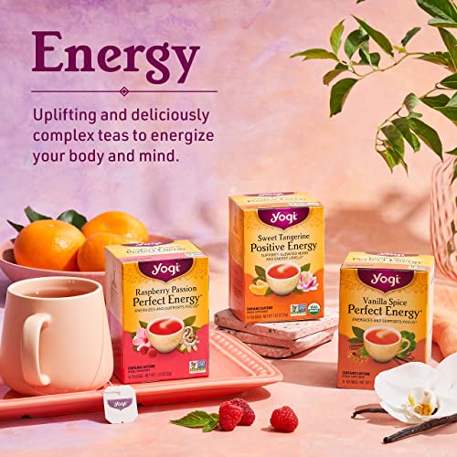 Yogi Tea-Energy Tea Variety Pack Sampler (3'lü Paket) - Tatlı Mandalina Pozitif Enerjisi, Ahududu Tutkusu Mükemmel Enerjisi ve