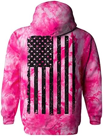 Sıkıntılı Siyah ABD Bayrağı-Amerika Birleşik Devletleri Unisex Hoodie Sweatshirt