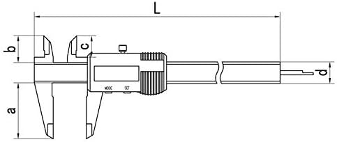 MeterTo IP65 Su geçirmez Dijital Kumpas 0-150mm Çene 40mm Doğruluk ±0.03 mm Çözünürlük 0.01 mm mm / inç