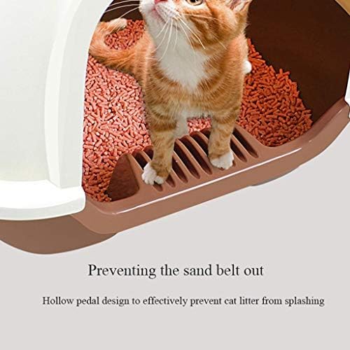 jınyıSHOP Kedi kum kabı Kedi Kumu Havzası Tamamen Kapalı Büyük Kedi Tuvalet Kapalı Kedi Kumu Pet Kedi Malzemeleri Kahve Rengi