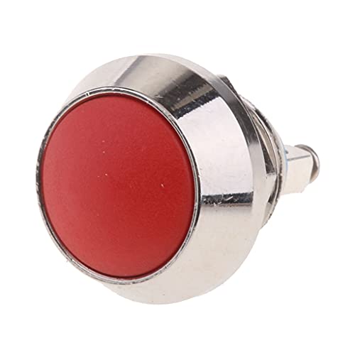 12mm Metal Itme Botton Su Geçirmez Anlık Anahtarı Mandallama Vida Terminali Kırmızı Düğme SPST IP67