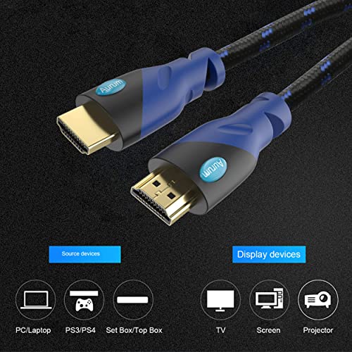 Aurum Ultra Serisi-Ethernet'li Yüksek Hızlı HDMI Kablosu-5 Paket (12 FT) - 3D ve Ses Dönüş Kanalını Destekler-Full HD [Son Sürüm]