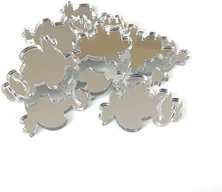 Süper Serin Kreasyonlar Kurbağa Şekilli İşçiliği Aynaları, 10'lu Set, Birçok Renk, Kırılmaz Akrilik, Mavi Ayna, 10 x 3cm Paket