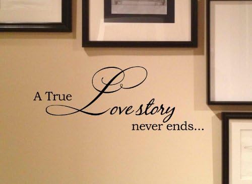 Gerçek bir aşk hikayesi asla bitmez... Vinil Çıkartması Mat Siyah Dekor Çıkartması Cilt Sticker Dizüstü