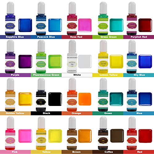 Epoksi Reçine Pigment - 20 Renkler Epoksi Reçine Boya Sıvı Epoksi Reçine Boyama için, yüksek Konsantre Reçine Renk Pigmenti Mix