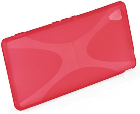 Cadorabo DE-102801 Cep telefonu kılıfı Sony Xperia M4 Aqua esnek TPU silikon X-Line Tasarım Kırmızı