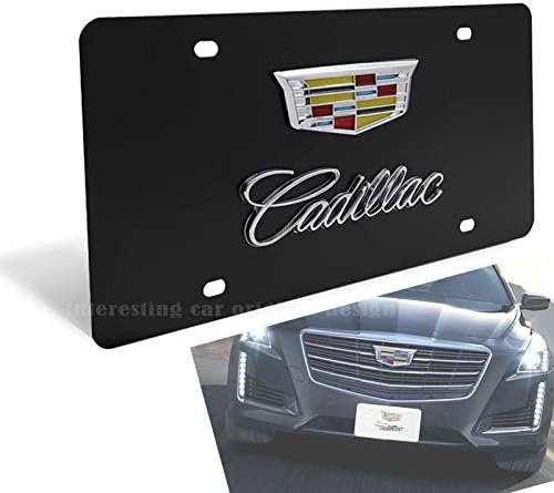 Cadillac için siyah 3D Paslanmaz Çelik Plaka Kapağı, Tüm Modeller için Cadillac etiket Plakası