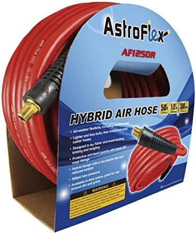 Astro AF1250R Astroflex Hibrit Hava Hortumu, 1/2 x 50', Kırmızı