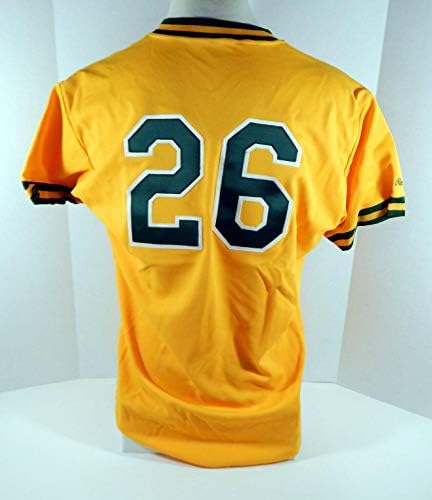 1988 Oakland Atletizm 26 Oyun Yayınlanan Altın Jersey Vuruş Uygulama DP04599-Oyun Kullanılan MLB Formalar