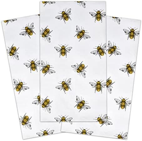 100 Arı Konuk Peçeteler 3 Kat Tek Kullanımlık Kağıt Paketi Bal Bumble Arılar Yemeği Mutlu Arı Günü için El Peçete Banyo Toz Odası