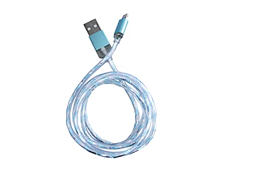 iPhone ve Araç Şarjı için LED ışıklı USB Veri Kablosuna 3 Ayak Aydınlatma-5 Renkte (Mavi) Gelir.